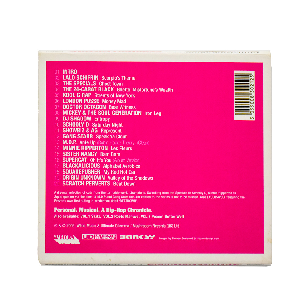 back cover of banksy badmeaningood scratch perverts cd