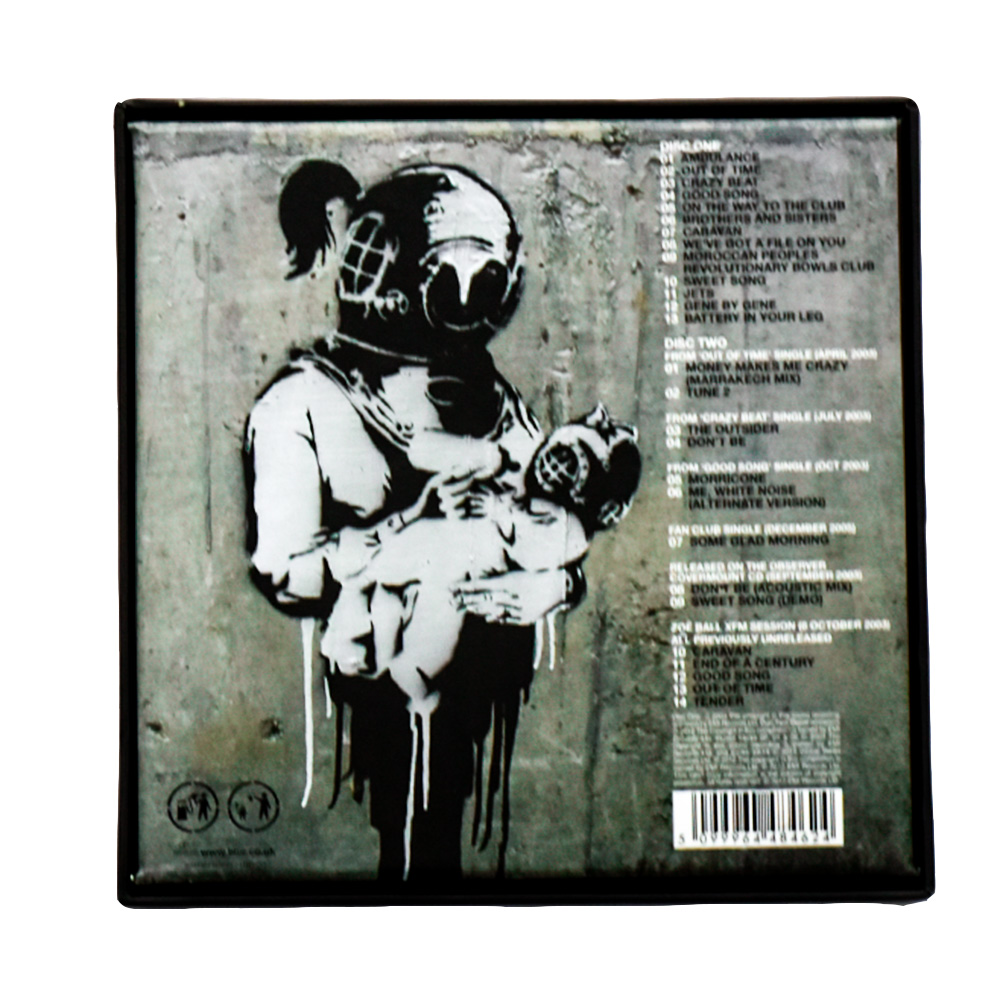 back cover of banksy blur think tank special edition box set