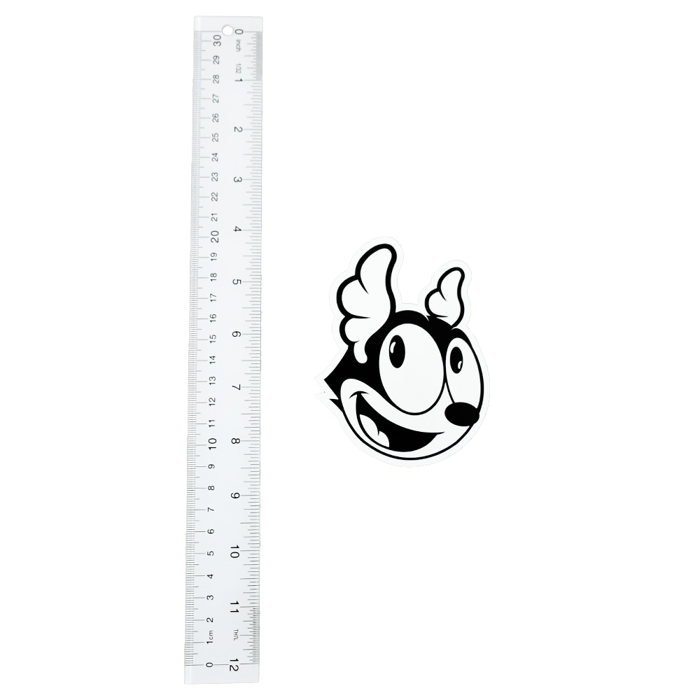 dface cartoon sticker 3 next to ruler