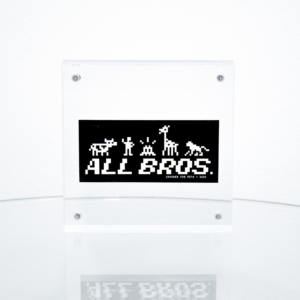 invader peta all bros sticker framed