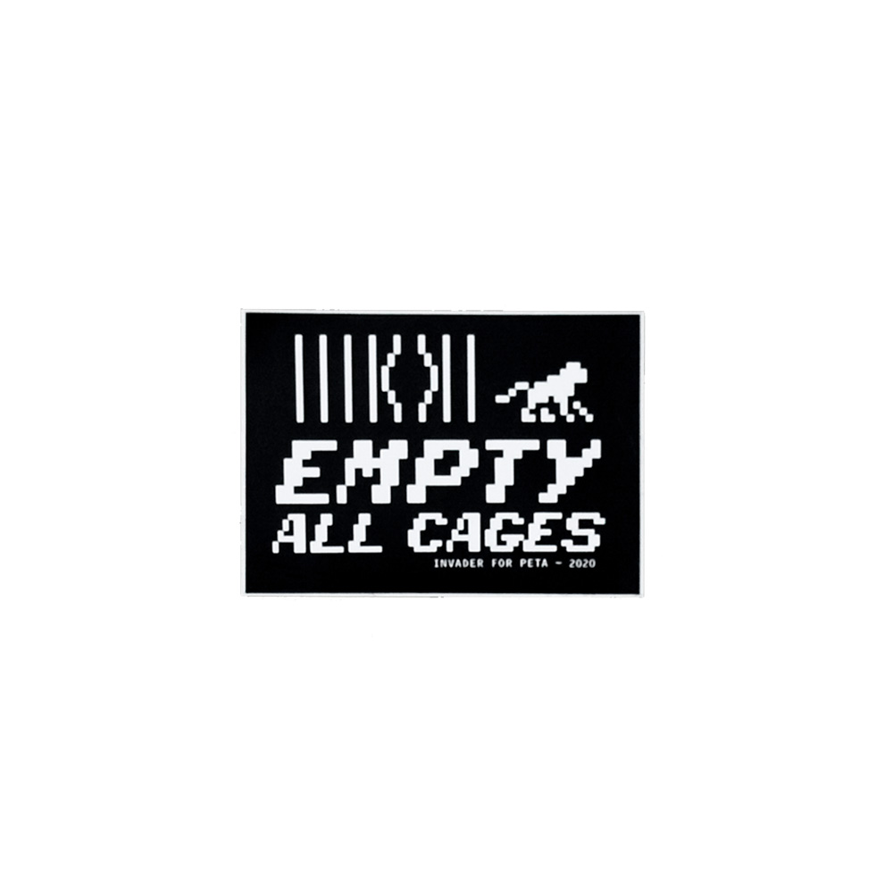 invader peta empty all cages sticker