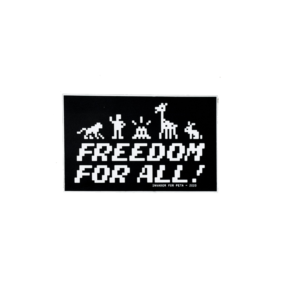 invader peta freedom fort all sticker