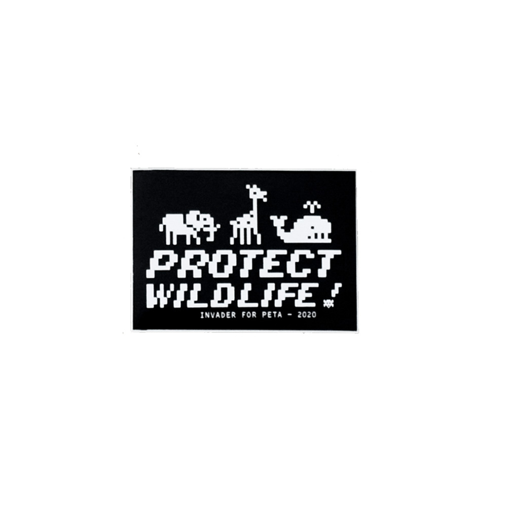 invader protect wildlife sticker