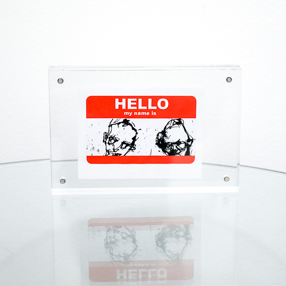 swoon hello my name is sticker #6 framed