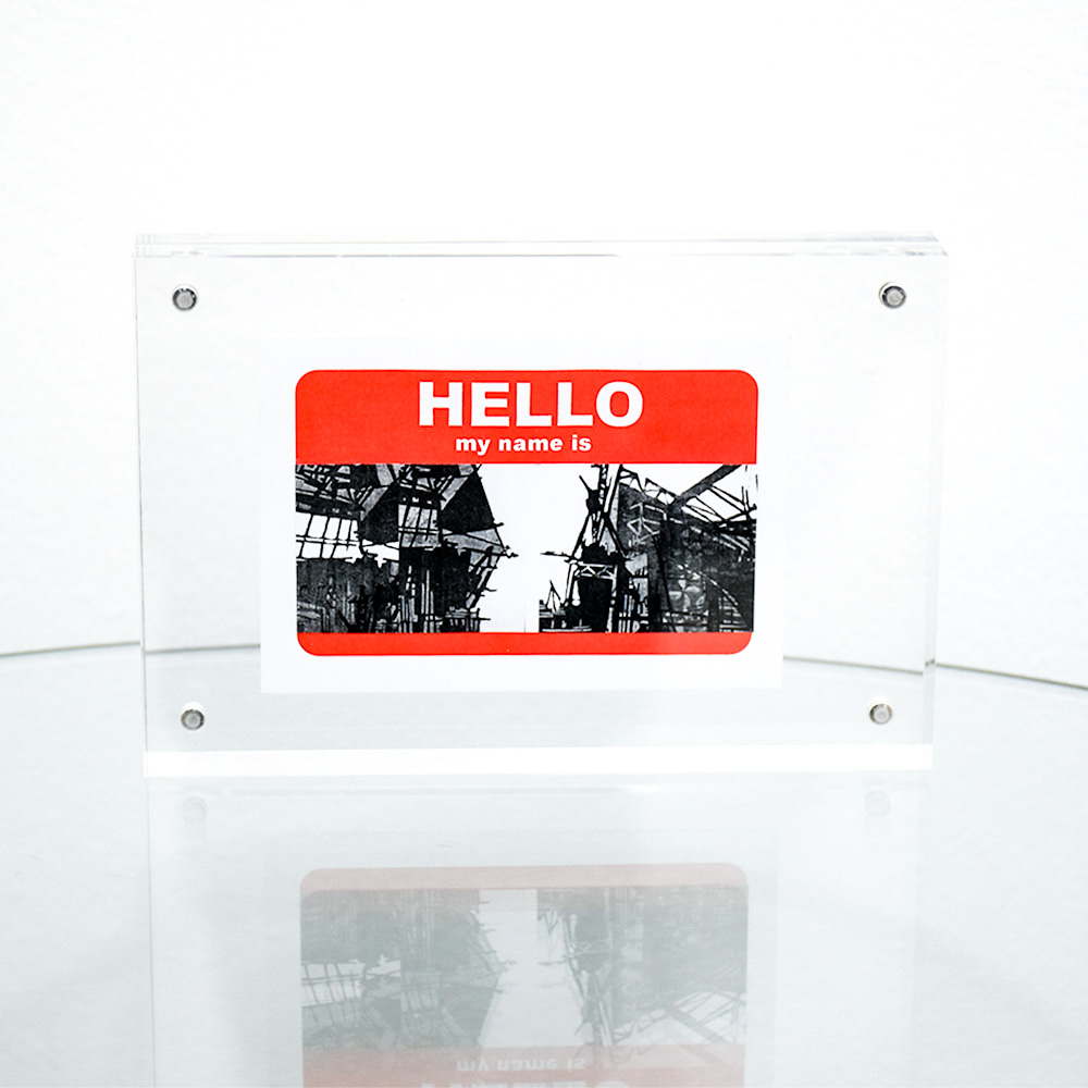 swoon hello my name is sticker #9 framed