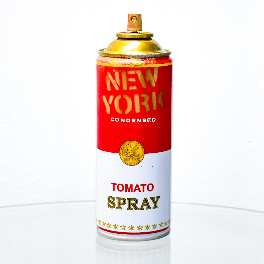 mr brainwash new york spray can gold hand finished