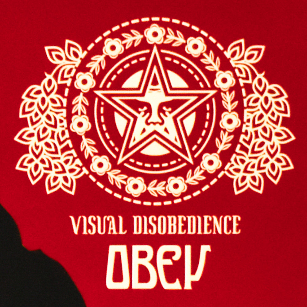 shepard fairey visual disobedience show poster showing art details