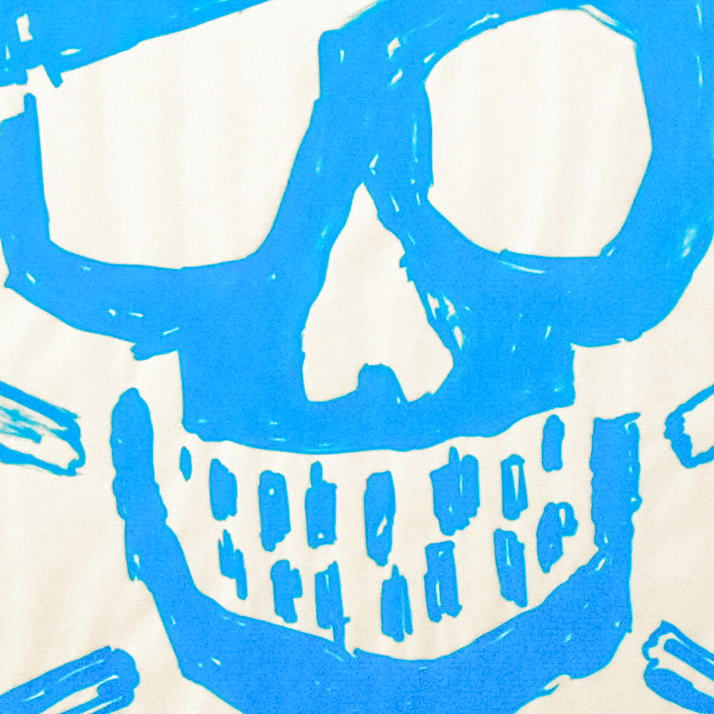 skull detailed view from banksy skull print blue pow