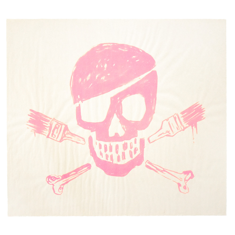 banksy skull print pink pow